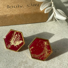 Charger l'image dans la galerie, Amya studs bordeaux doré