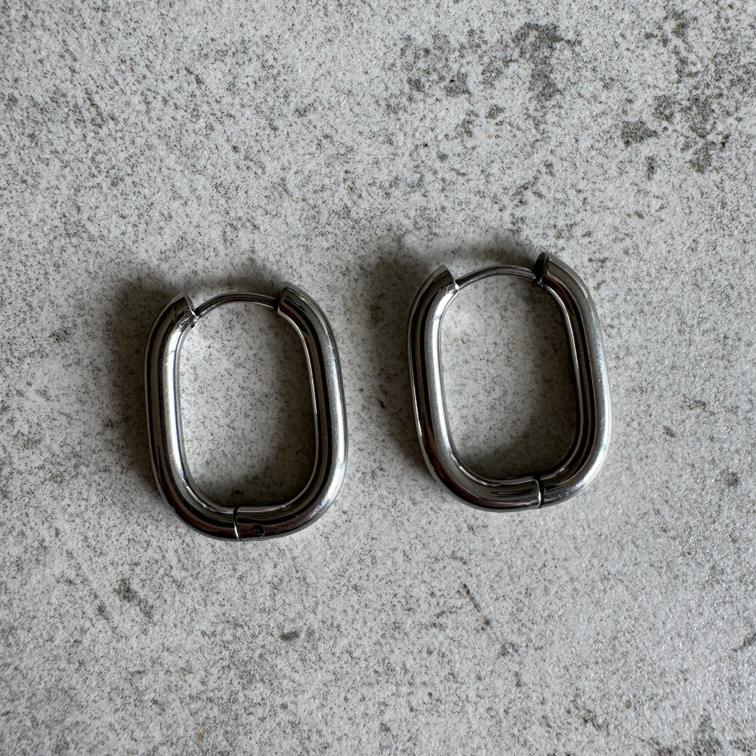 Créoles ovales doré ou argenté - charms interchangeables  (2 charms à choix = une paire)