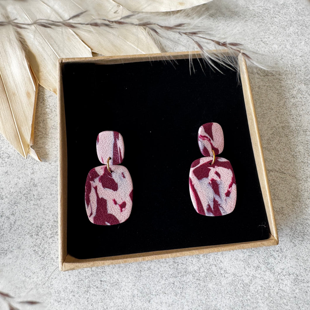 Arla beige et bordeaux marbré
