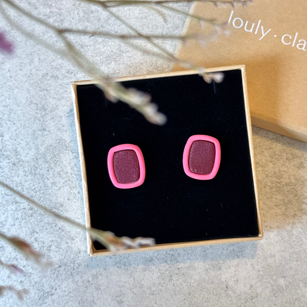 cailler studs bordeaux et rose